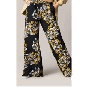 Band of Gypsies Floral Flowy Wide Leg Pants SZ M Boho Cottagecore Hippie Casual‎